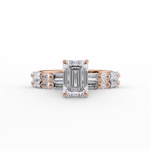 The Patricia Set With A 3 Carat Emerald Moissanite