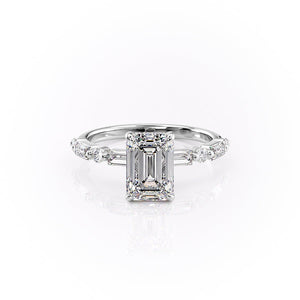 The Patricia Set With A 3 Carat Emerald Lab Diamond