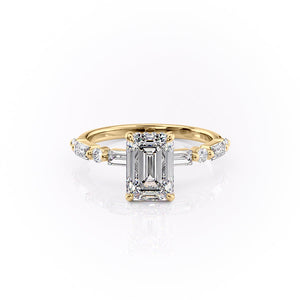 The Patricia Set With A 2 Carat Emerald Moissanite