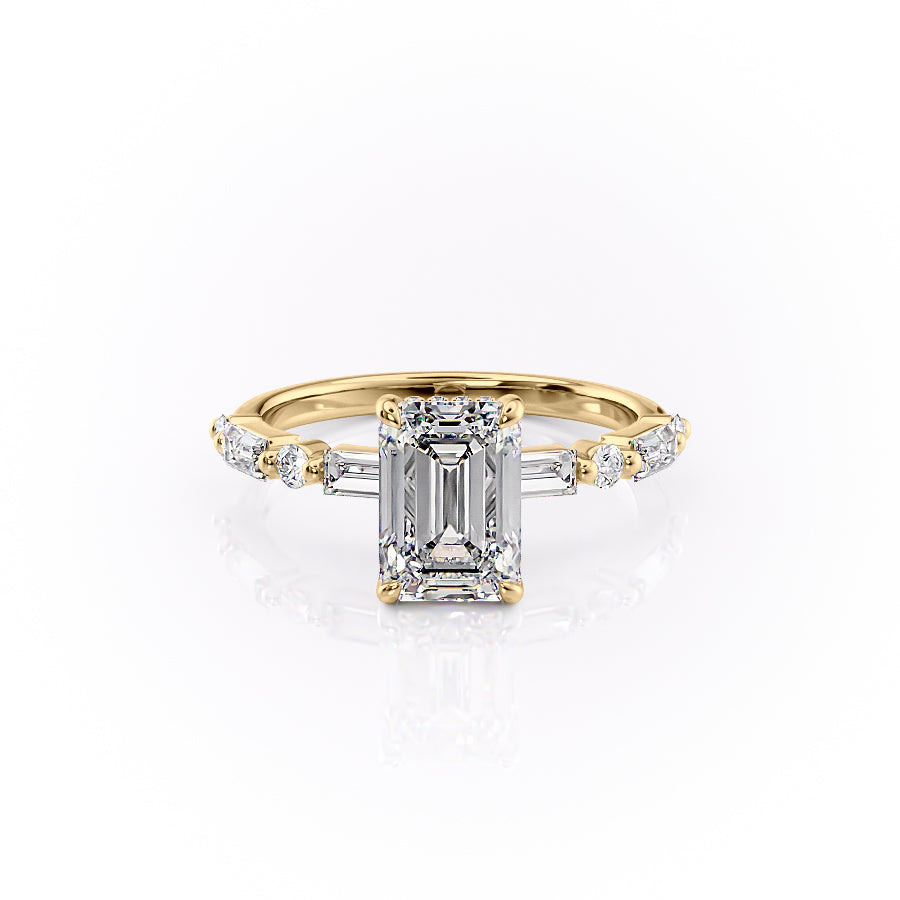 The Patricia Set With A 1.5 Carat Emerald Moissanite