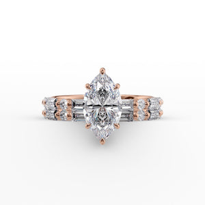 The Patricia Set With A 1 Carat Marquise Lab Diamond