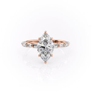 The Patricia Set With A 3 Carat Marquise Moissanite