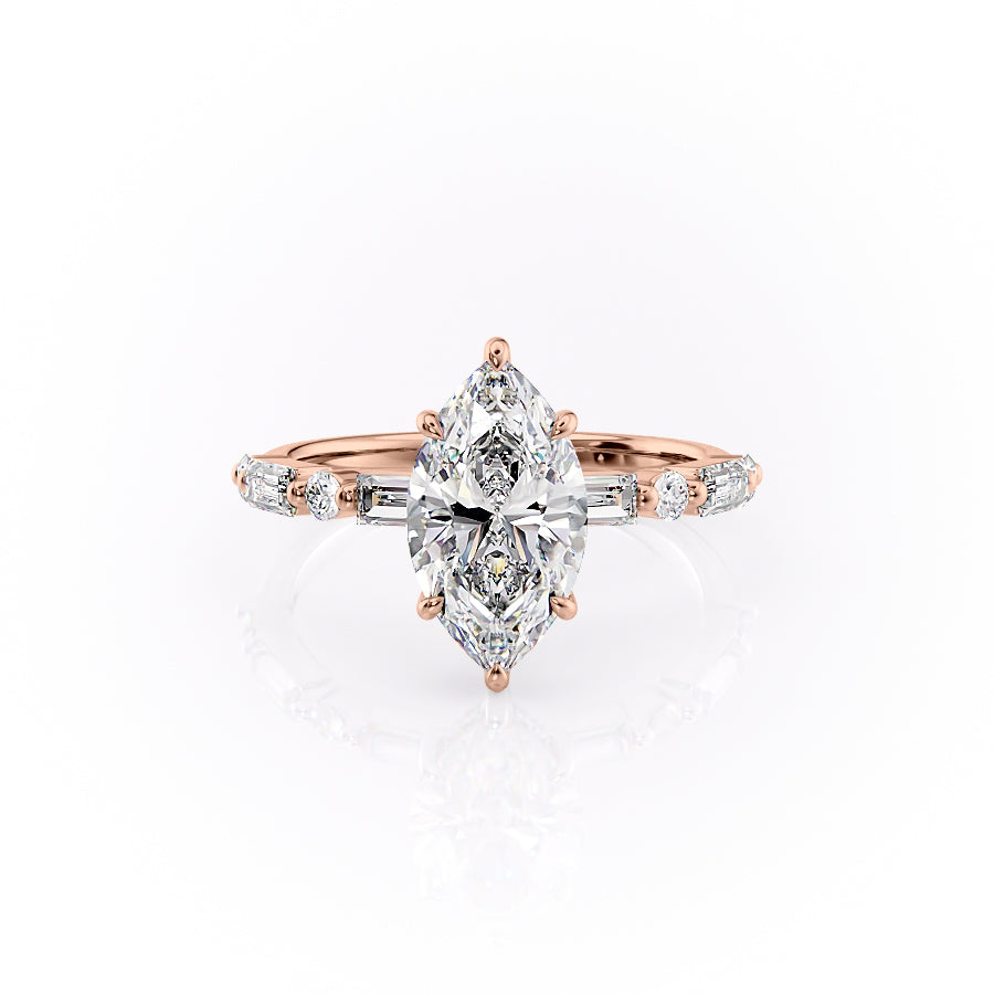 The Patricia Set With A 3.5 Carat Marquise Moissanite