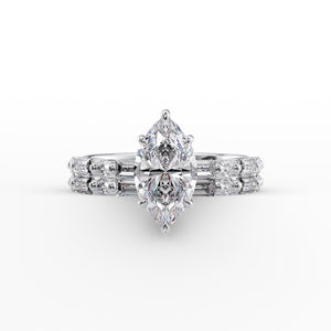 The Patricia Set With A 4 Carat Marquise Moissanite