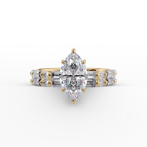 The Patricia Set With A 1 Carat Marquise Lab Diamond