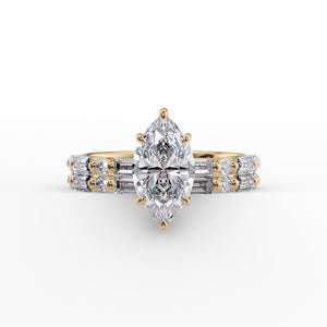The Patricia Set With A 4.5 Carat Marquise Moissanite