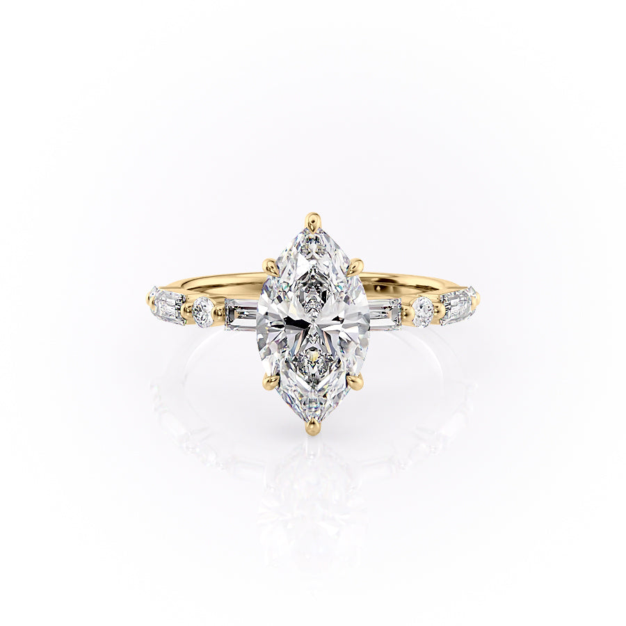 The Patricia Set With A 2.5 Carat Marquise Lab Diamond