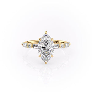 The Patricia Set With A 4 Carat Marquise Moissanite