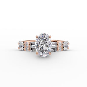 The Patricia Set With A 1 Carat Oval Lab Diamond