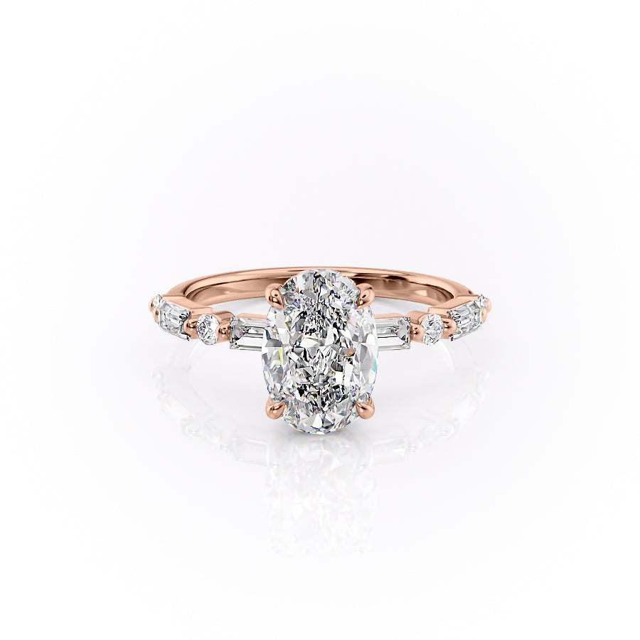 The Patricia Set With A 3 Carat Oval Moissanite