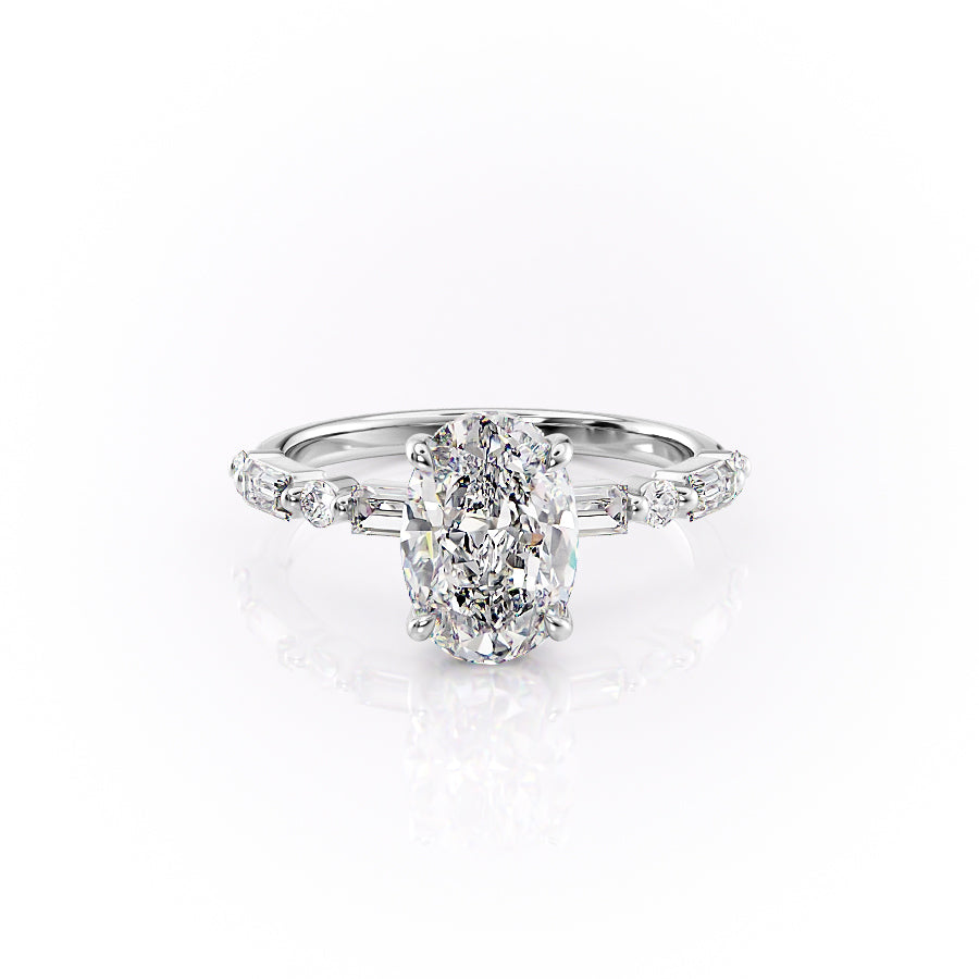 The Patricia Set With A 3 Carat Oval Moissanite