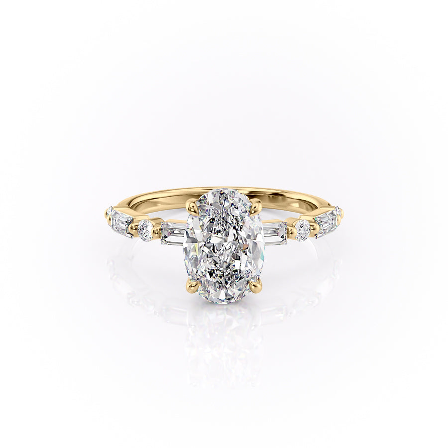 The Patricia Set With A 4.5 Carat Oval Moissanite