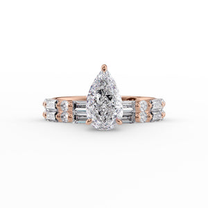 The Patricia Set With A 1 Carat Pear Lab Diamond
