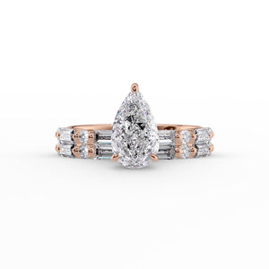 The Patricia Set With A 3 Carat Pear Moissanite