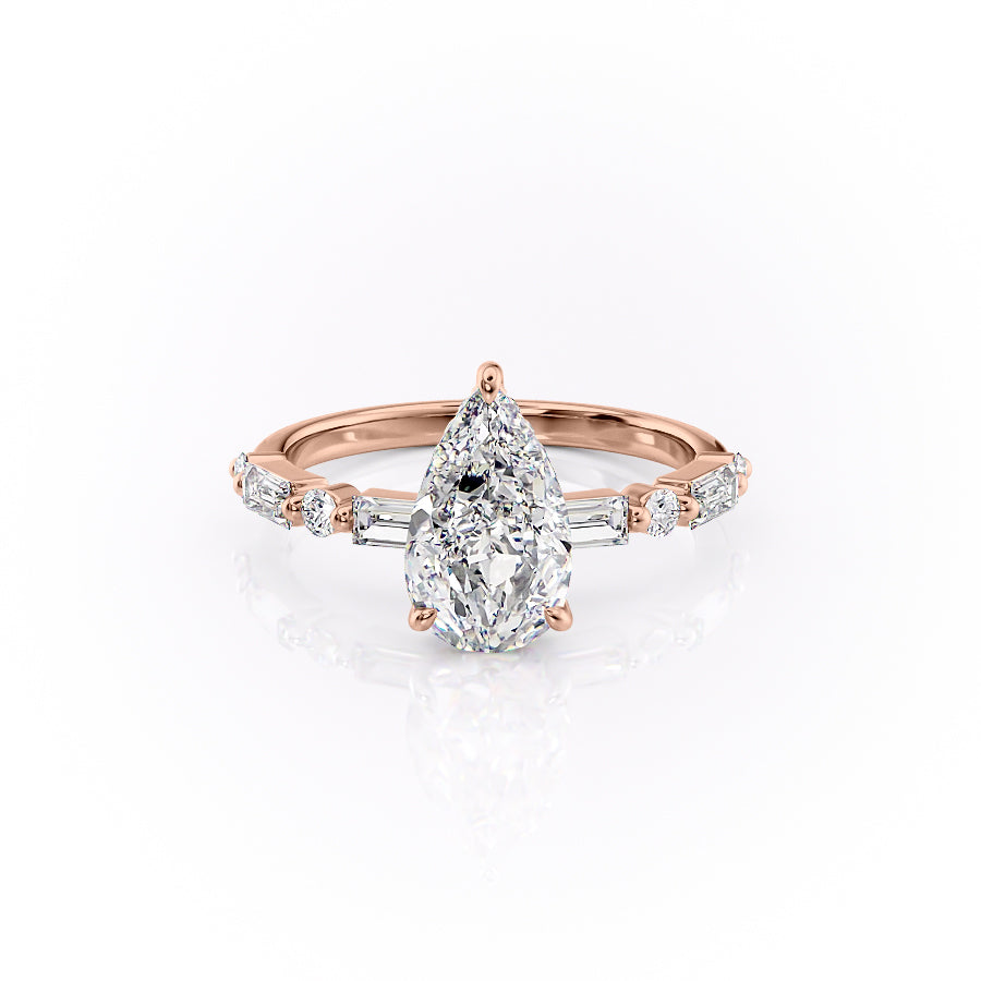 The Patricia Set With A 4 Carat Pear Moissanite
