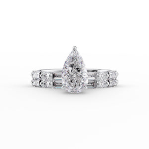 The Patricia Set With A 1 Carat Pear Lab Diamond
