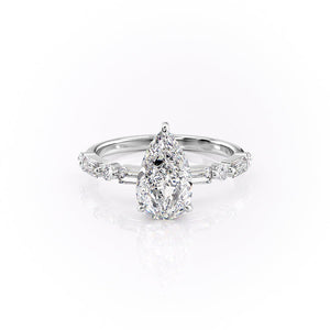 The Patricia Set With A 2 Carat Pear Lab Diamond