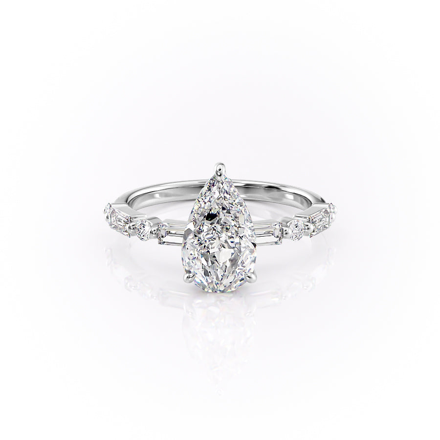 The Patricia Set With A 2.5 Carat Pear Lab Diamond