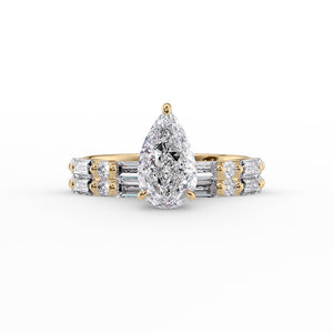The Patricia Set With A 3 Carat Pear Lab Diamond