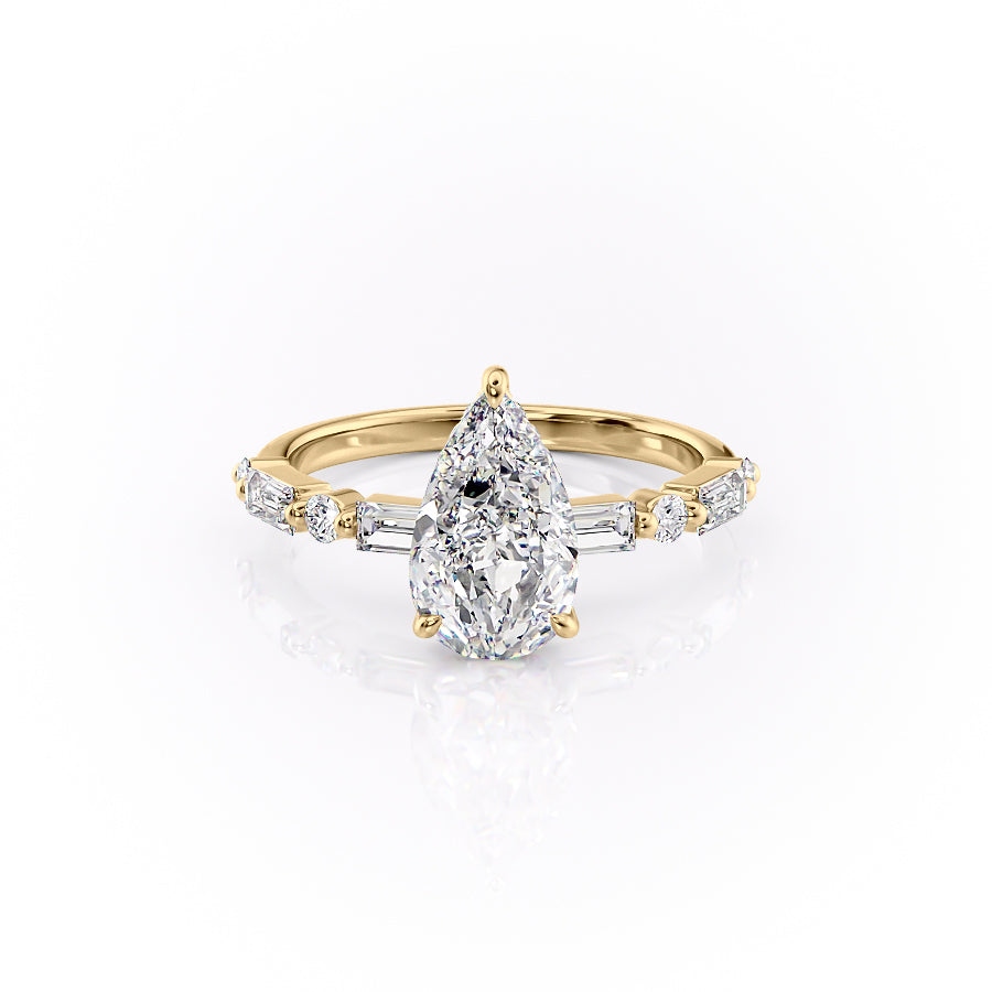The Patricia Set With A 2.5 Carat Pear Moissanite
