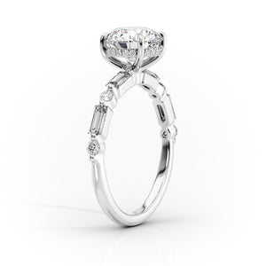 The Patricia Set With A 3 Carat Elongated Cushion Lab Diamond