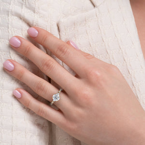 The Patricia Set With A 5 Carat Round Moissanite