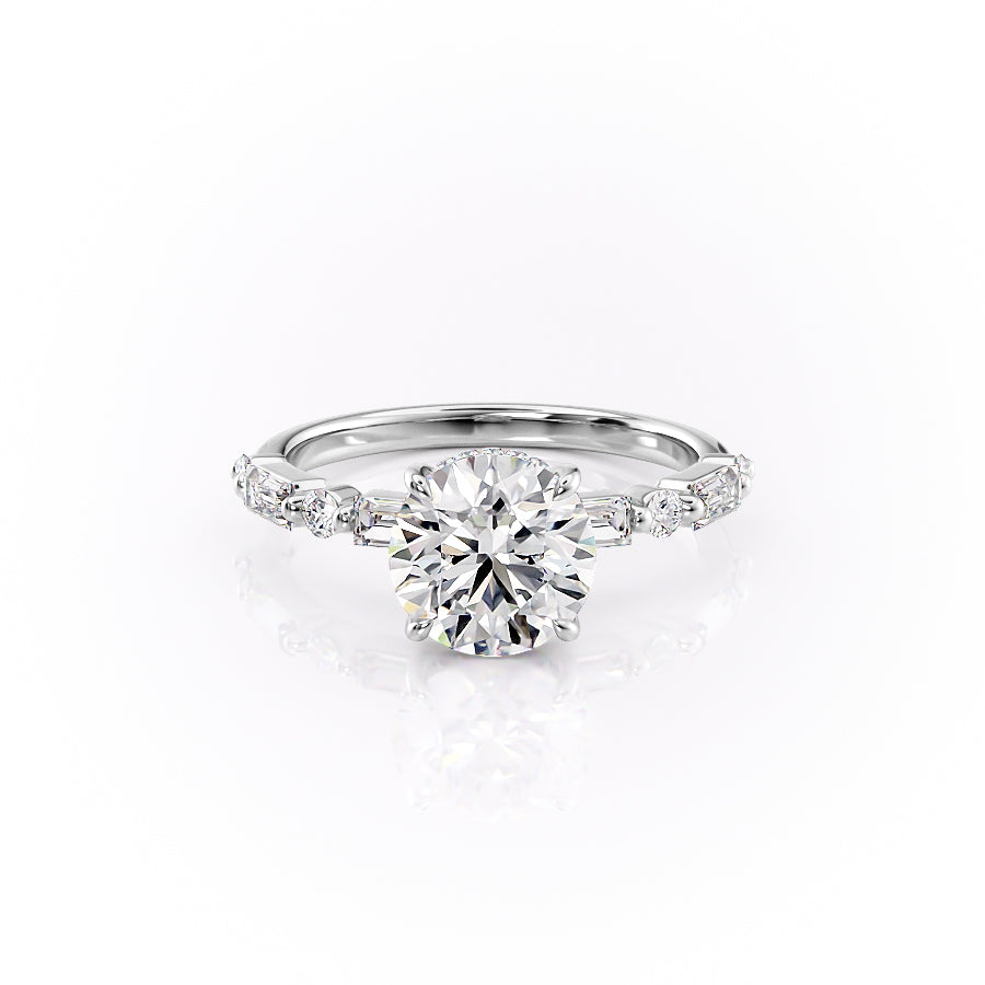 The Patricia Set With A 3 Carat Round Lab Diamond