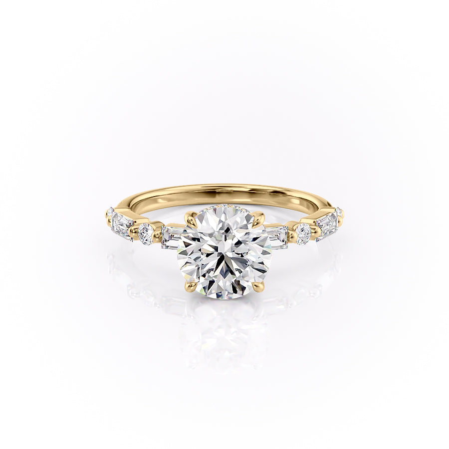 The Patricia Set With A 5 Carat Round Moissanite