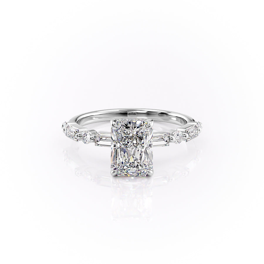 The Patricia Set With A 3 Carat Radiant Moissanite