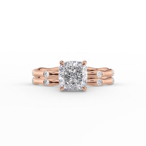The Samantha Set With A 2 Carat Cushion Lab Diamond
