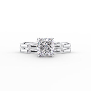 The Samantha Set With A 3 Carat Cushion Lab Diamond