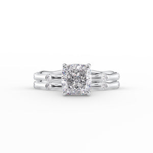 The Samantha Set With A 3 Carat Cushion Lab Diamond