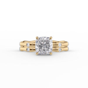 The Samantha Set With A 1.5 Carat Cushion Lab Diamond