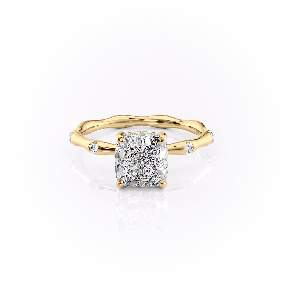The Samantha Set With A 3 Carat Cushion Lab Diamond