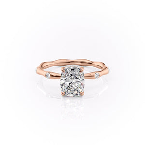The Samantha Set With A 1.5 Carat Elongated Cushion Lab Diamond