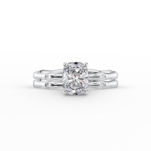 The Samantha Set With A 2 Carat Elongated Cushion Lab Diamond