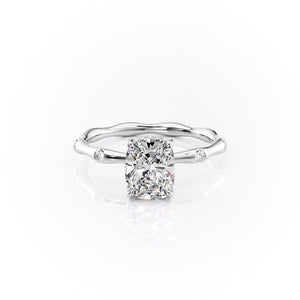 The Samantha Set With A 2 Carat Elongated Cushion Lab Diamond