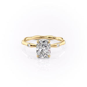 The Samantha Set With A 1 Carat Elongated Cushion Lab Diamond