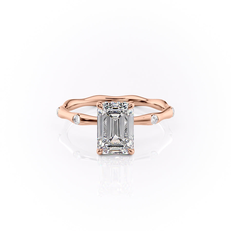The Samantha Set With A 2.5 Carat Emerald Lab Diamond