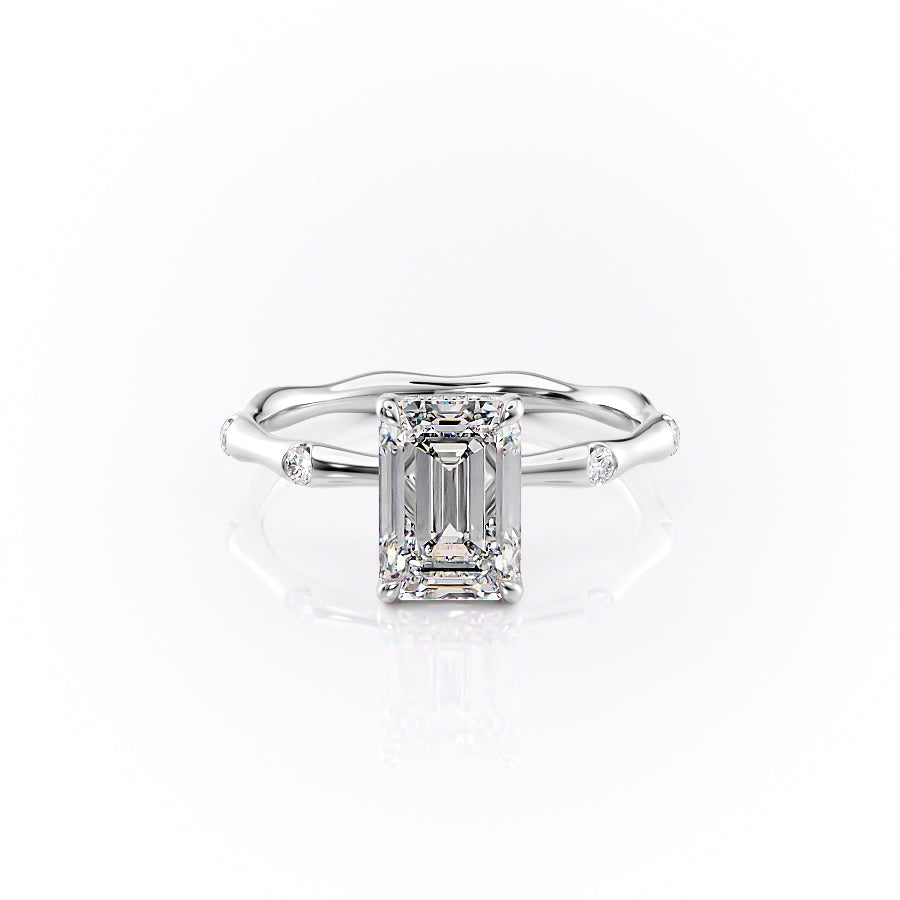 The Samantha Set With A 2 Carat Emerald Lab Diamond