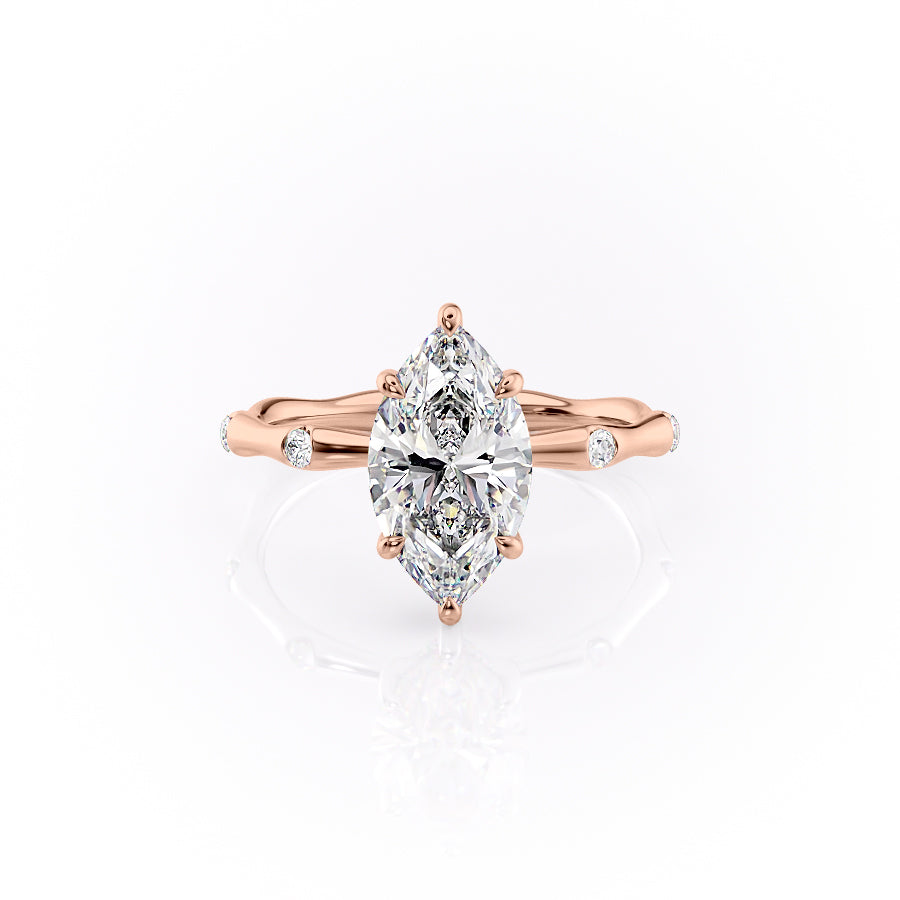 The Samantha Set With A 3 Carat Marquise Lab Diamond