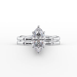 The Samantha Set With A 3 Carat Marquise Lab Diamond