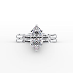 The Samantha Set With A 1 Carat Marquise Lab Diamond