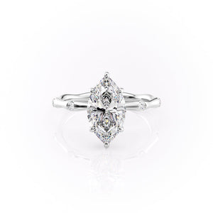 The Samantha Set With A 3 Carat Marquise Lab Diamond
