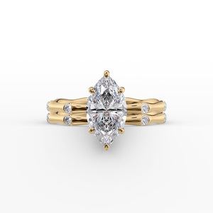 The Samantha Set With A 1 Carat Marquise Lab Diamond