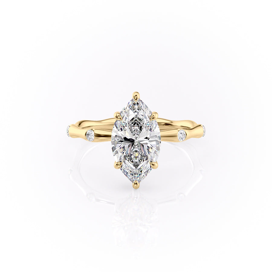 The Samantha Set With A 3 Carat Marquise Lab Diamond
