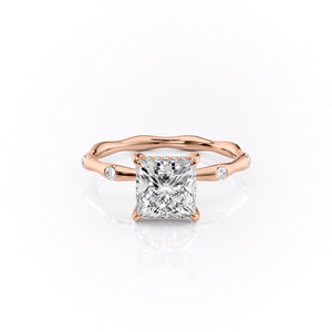 The Samantha Set With A 2.5 Carat Princess Lab Diamond