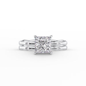 The Samantha Set With A 3 Carat Princess Lab Diamond