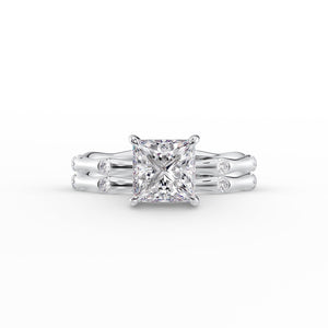 The Samantha Set With A 2.5 Carat Princess Lab Diamond