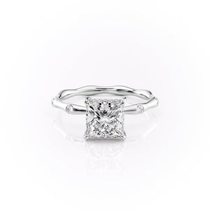 The Samantha Set With A 2 Carat Princess Lab Diamond